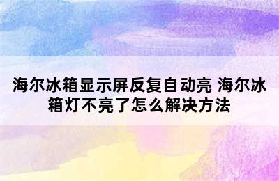 海尔冰箱显示屏反复自动亮 海尔冰箱灯不亮了怎么解决方法